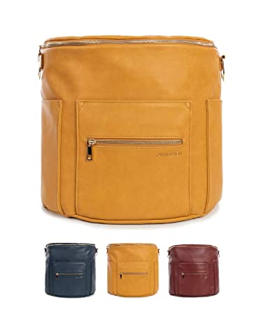 Fawn Design Premium Vegan Leather Diaper Bag and Backpack (Honey 2.0)
