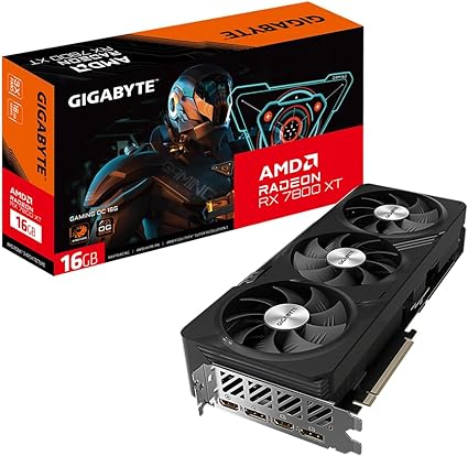 Gigabyte Radeon RX 7800 XT Gaming OC 16GB Graphics Card - 16GB GDDR6 256-bit, Windforce Cooling System, Metal Back Plate, DP 2.1, HDMI 2.1, AMD RDNA 3 Architecture, GV-R78XTGAMING OC-16GD