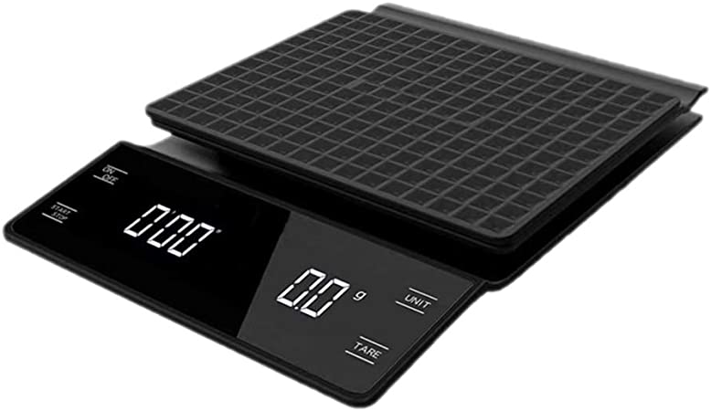Hemoton 3kg/0.1g Kitchen Digital Scales Accuracy Electronic Coffee Food Scale Jewelry Scales with Timer for Kitchen Coffee Home Without Battery (Black)