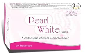Pearl White Soap, White Soap Skin Whitener & Scar Remover, Brighter Skin Tone,Helps Calm & Replenish Skin and Even Tone, 75gm, Pack Of 4