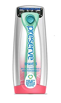 Preserve Shave 5 Five Blade Refillable Razor, Made from Recycled Materials, Neptune Green