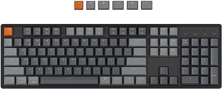 Keychron K10 Full Size Layout 104-Key Wireless Mechanical Keyboard, Hot-Swappable RGB Backlight with Gateron G Pro Blue Switch Aluminum Bluetooth/Wired Gaming Keyboard for Mac Windows