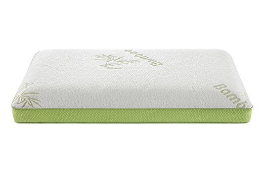 Alveo Bamboo Memory Foam Gusseted Side Sleeper Pillow with Removable Zip Cover