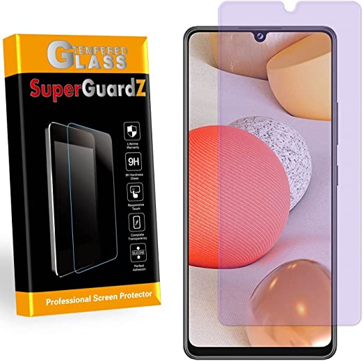 [2-Pack] for Samsung Galaxy A42 5G Screen Protector Anti Blue Light Tempered Glass, Eye Protection, SuperGuardZ, 9H, 0.3mm, Anti-Scratch, Anti-Bubble
