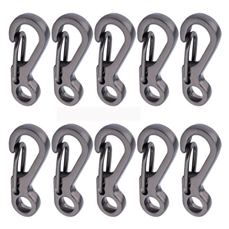 Pasway Hanging Buckle 10Pcs SF Mini Spring Backpack Clasps Climbing Carabiners Keychain Camping Bottle Hooks Paracord Tactical Survival Gear