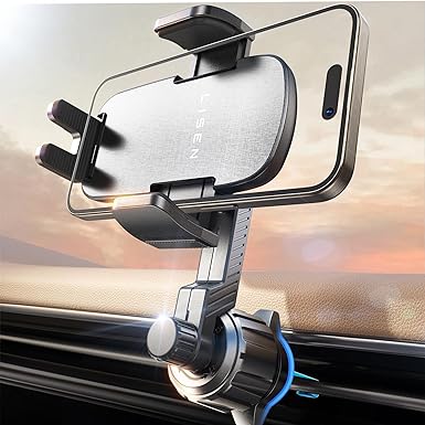 LISEN Vent Phone Mount for Car Phone Holder, Cell Phone Holder Car Accessories for Man Women Universal Phone Holders for Your Car Hands Free Phone Holder Car Mount for iPhone 15 14 13, Silver