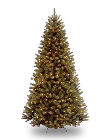 National Tree 7 1/2' North Valley Spruce Tree, Hinged, 550 Low Voltage Dual Color LED Lights with On/Off Switch (NRV7-300LD-75S)