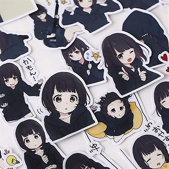 39pcs Cute Menhera-chan Kids Fun Paper Stickers Homemade Bookkeeping Decals on Laptop/Decorative Scrapbooking/DIY