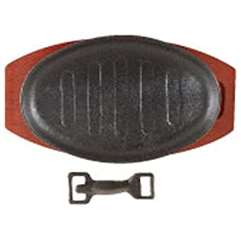 Lockhart D2098 Sizzle Platter Cast Iron Oval, 28 cm x 21 cm