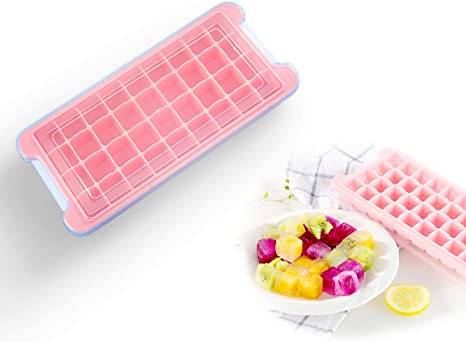 36 grid Ice Cube Trays With Lids, Food Grade Silicones With Cold Heated Ice Cube Mold.，With Splash-Proof Removable Cover