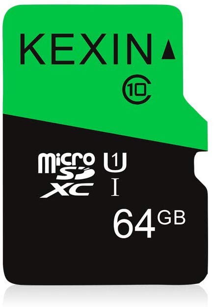 KEXIN 64GB Micro SD Card MicroSDXS Memory Card Up to 80MB/s, Class 10 UHS-1 External Card for Camera, Smartphone, Security System, Drone (Black Green)