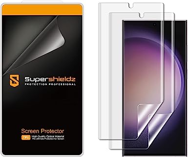 Supershieldz (2 Pack) Designed for Samsung (Galaxy S23 Ultra 5G) Screen Protector, 0.12mm, High Definition Clear Shield (TPU)