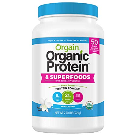 Orgain USDA Organic Plant Protein and Superfoods Powder, 2.70-pounds