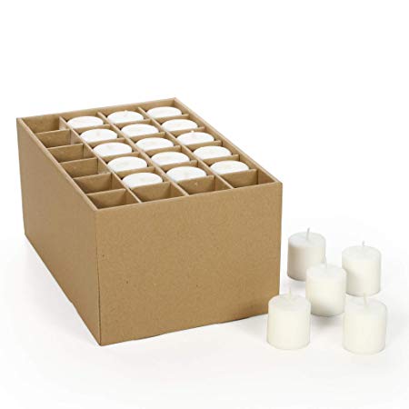 Hosley Set of 30 Bulk Pack White Votive Candles. Ideal for Seasonal Event Wedding Birthday Spa Aromatherapy Party Everyday Use