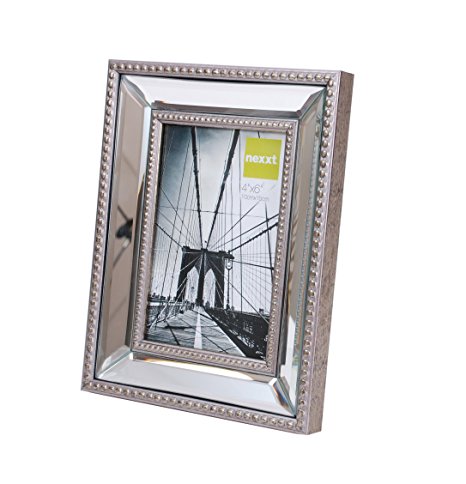 nexxt Sutton Mirrored Picture Frame, 4 by 6 Inch, Champagne