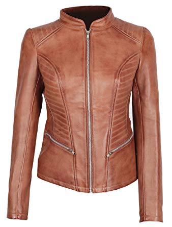 Brown Leather Jacket Women - Genuine Lambskin Black Womens Leather Jacket