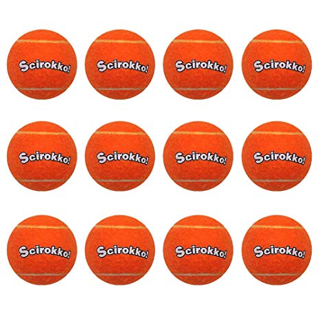 SCIROKKO 12 Pcs/Set Squeaky Tennis Balls for Dogs - Playing and Training Toys - Orange 2.5 inch - Small Medium Large Pet
