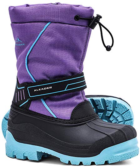 ALEADER Boys Girls Insulated Waterproof Cold-Weather Snow Boots