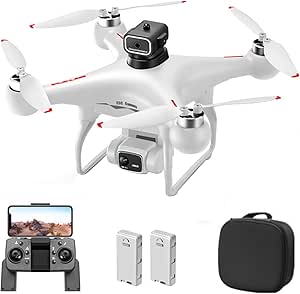 GoolRC S116 Drone with 4K Camera for Adults, RC Quadcopter with Obstacle Avoidance, Optical Flow, Trajectory Flight, Headless Mode, Gravity Sensor, Brushless Motor, Storage Bag and 2 Batteries (White)