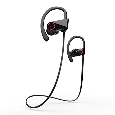 Wireless Bluetooth 4.1 Headphones, In Ear Sweatproof Headset with Mic for Hand Free Calling & Music Playing (Black)