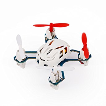 Hubsan Q4 H111 Nano 4 Channel 6-Axis Gyro Mini RC Quadcopter with 2.4Ghz Remote Controller & LED Lights - White