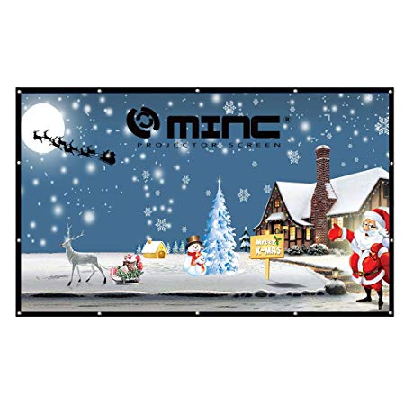 Projector Screen 120 inch 16:9 - MINC Portable Movie Screen HD Projection Screen for Home Indoor Outdoor