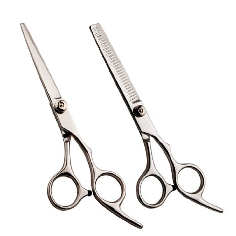 KLOUD City® Professional Hair Cutting Scissors Shears (Flat Blade#Teeth Thinning Scissors)