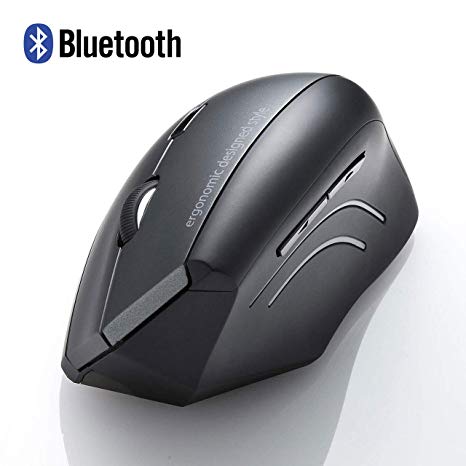 SANWA (Japan Brand) Bluetooth Vertical Ergonomic Mouse, Blue LED Optical Computer Mice, (800/1200/1600 DPI, 6 Buttons) Compatible with MacBook, Laptop, Windows Android Mac OS (for Large Hands)