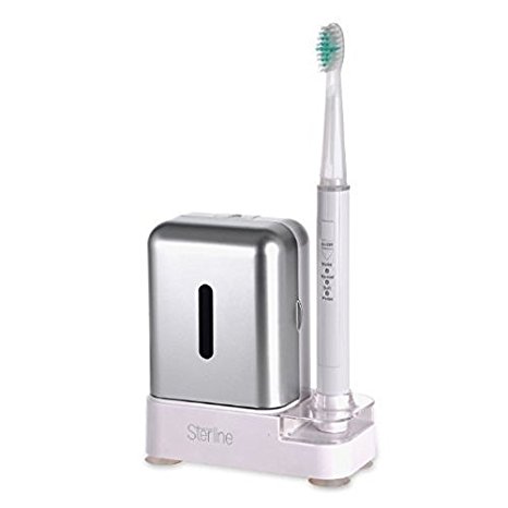 Sterline Sonic Pulse Electric Rechargeable Toothbrush with 3 Brushing Modes, 3 Brush Heads with Replacements and UV Clean Technology