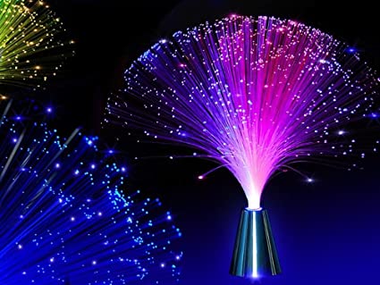 E&A 2Pcs LED Colourful Changing Fibre Fiber Optic Fountain Night light Calming Lamp Christmas