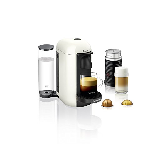 Nespresso VertuoPlus Coffee and Espresso Maker by Breville with Aeroccino, White