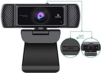 2021 AutoFocus 1080P Webcam with Microphone and Privacy Cover, NexiGo Business Streaming USB Web Camera, Plug and Play, for Online Class, Zoom Meeting Skype Facetime Teams, PC Mac Laptop Desktop