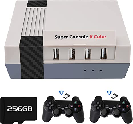 117,000  Video Games,kinhank Retro Game Console 256GB,Super Console X Cube Game Consoles Support 4K HD Output,4 USB Port,Up to 5 Players,LAN/WiFi,2 Gamepads,Best Gifts(256GB)