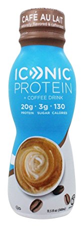 ICONIC Grass Fed Protein Drink (Café au Lait) 11.5oz 12 Pack
