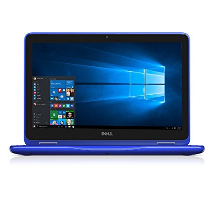 Dell Inspiron 11.6" HD Touchscreen Signature 2 in 1 Laptop, Intel Celeron Dual Core Processor up to 2.48 GHz, 4GB RAM, 32GB SSD, Webcam, Bluetooth, Windows 10, Blue