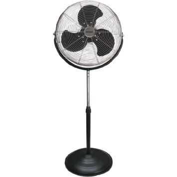 Optimus F-4184 18-Inch Industrial Grade High Velocity Stand Fan, Black with Chrome Grill