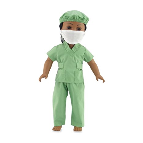 18 Inch Dolls Clothes Hospital Doctor Nurse Scrubs Outfit | Clothing Fits 18" American Girl | Includes Doll Accessories