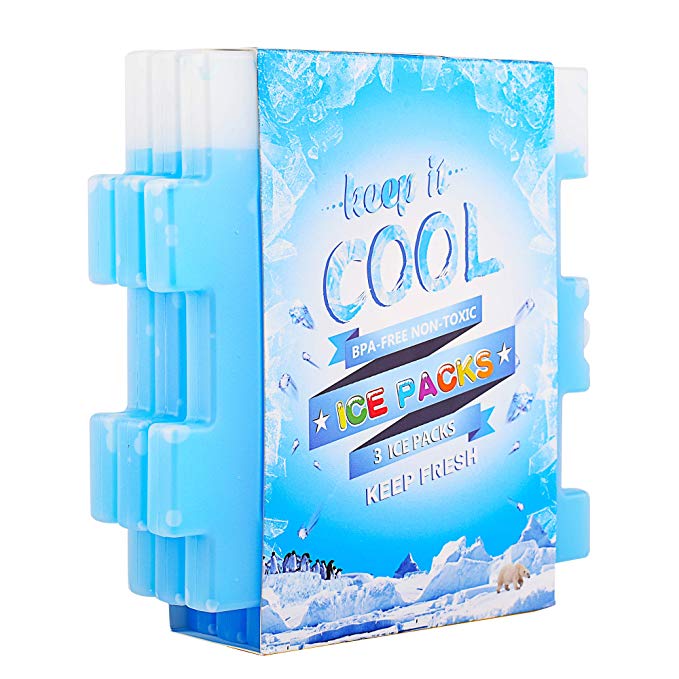 OICEPACK Ice Packs Cool Pack for Lunch Box Freezer Packs for Lunch Bags and Coolers Ice Pack Slim Reusable Long Lasting Freezer Ice Packs Ice Packs Great for Coolers Blue (3PCS)