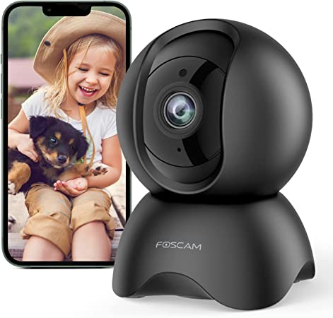 Foscam 5MP Wifi Camera, security camera with 2.4GHz WiFi, indoor camera, security camera indoor with 360°Pan & Tilt, Night Vision, 2-Way Audio, Human&motion&sound Detection, 6X Zoom home camera