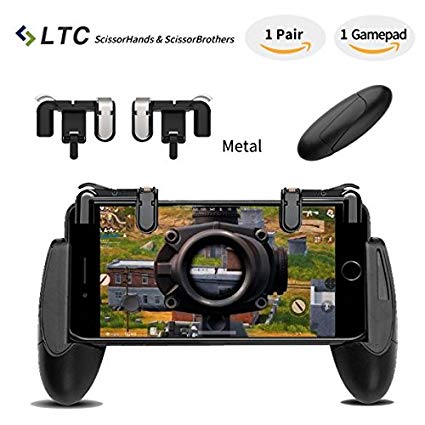 LTC Scissor’s Series Mobile Game Controller Set, include LTC “ScissorHands” Game Trigger M2 and LTC “ScissorBrothers” Game Holder H1, Compatible with 4.5” to 6.4” Smartphone - Black