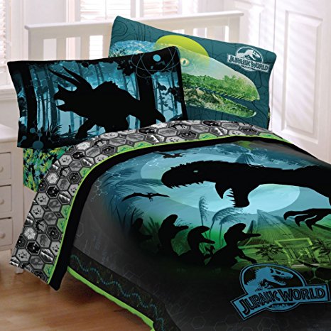 Jurassic World 5pc Full Comforter and Sheet Set Bedding Collection
