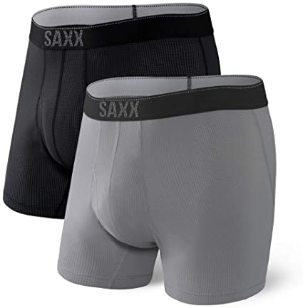 Saxx Men's Underwear – Quest Boxer Briefs with Built-in Ballpark Pouch Support – Pack of 2, Core