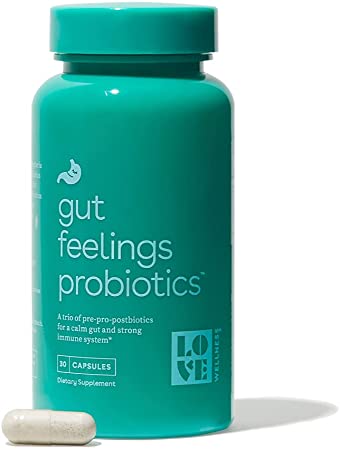 Love Wellness Gut Feelings Probiotic – Probiotics for Digestive Health & Immune Support | 1 per Day - 30 Day Supply | Helps Support Gut Health | Safe & Effective