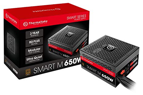 Thermaltake Smart M 650W 80  Bronze Semi-Modular ATX 12V 2.4/EPS 12V 2.92 Power Supply SP-650MPCBUS