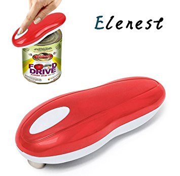 Elenest Electric Can Opener, Smooth Edge Automatic Can Opener for Any Size, Best Kitchen Gadgets for Arthritis and Seniors (Red)