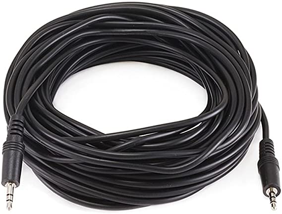 Monoprice 50ft 3.5mm Stereo Plug/Plug M/M Cable – Black (100647)