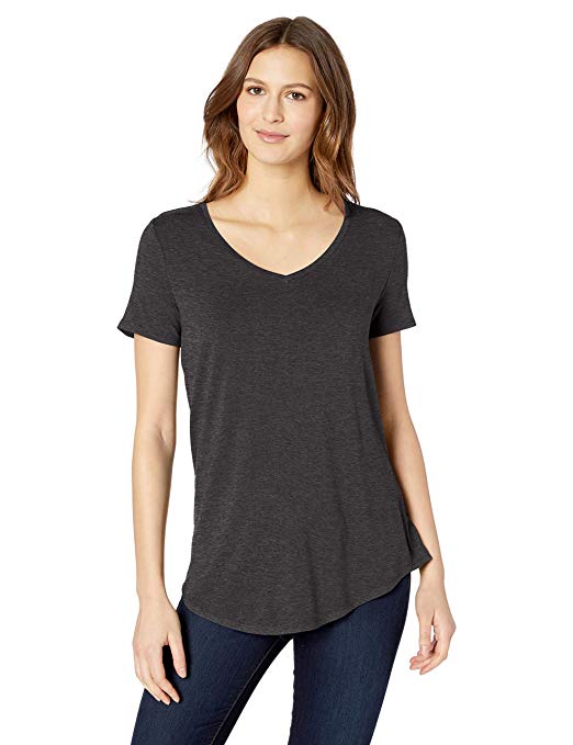 Amazon Essentials Women's Short-Sleeve V-Neck Tunic