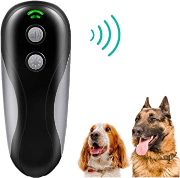 Got-luck Anti Barking Device, Handheld Dog Repellent, Mini Ultrasonic Infrared Dog Deterrent, Dog Training Device, Bark Stopper with LED Flashlight for Outdoor