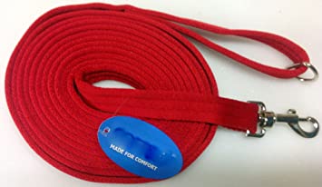 K9 20MM (RED) TRACKING/TRAINING/LUNGE/RECALL/REIN LEAD SUPERSOFT lead made from SOFT CUSHION Airweb (10 METER)