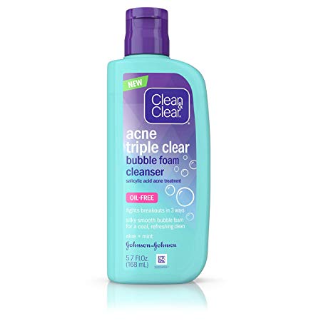 Clean & Clear Acne Triple Clr Cleanser Bubble Foam 5.7 Ounce (168ml)